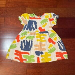 Bobo Choses Carnival Print Puff Sleeve Organic Cotton Dress Girls 6-7 Years B1